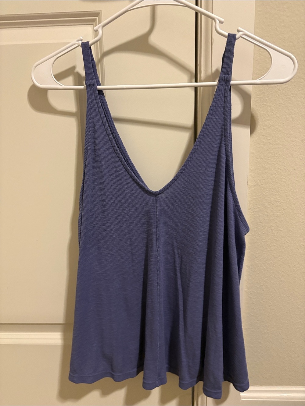 Free People Periwinkle V-Neck Ribbed Tank